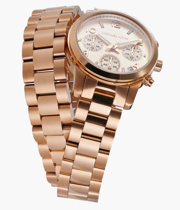 Michael Kors Runway Chronograph Rose Gold Wrap Women's Watch - MK7453