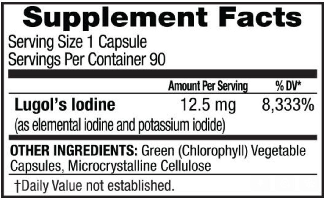Lugol's Iodine 90 capsules