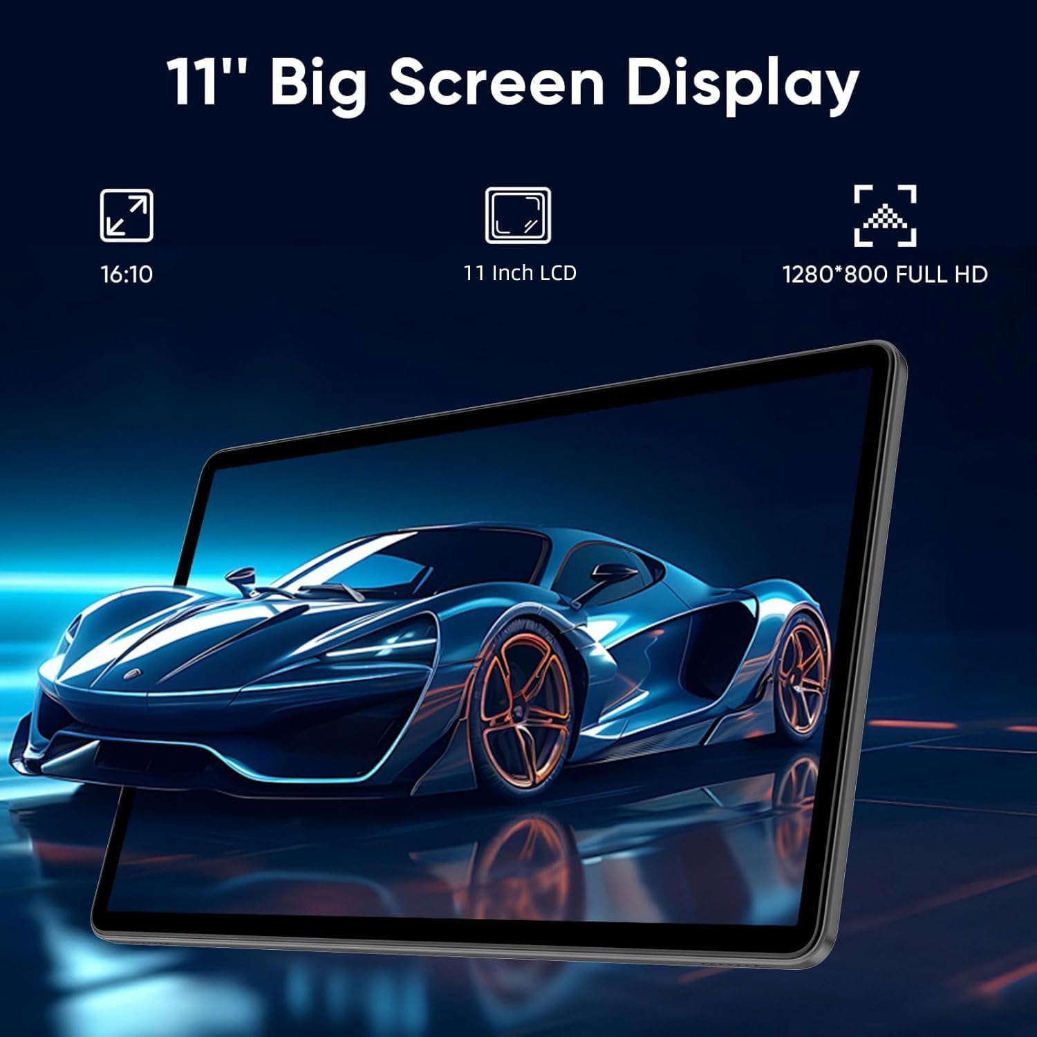 WXUNJA Android 16 Tablet,11 Inch Tablets with Octa Core Processor, 28GB RAM 128GB ROM 1TB Expand, Widevine L1, 8000mAh Battery, 2.4/5Ghz Dual WiFi/GPS/FM, 5/8MP Cameras, Case Included, Blue