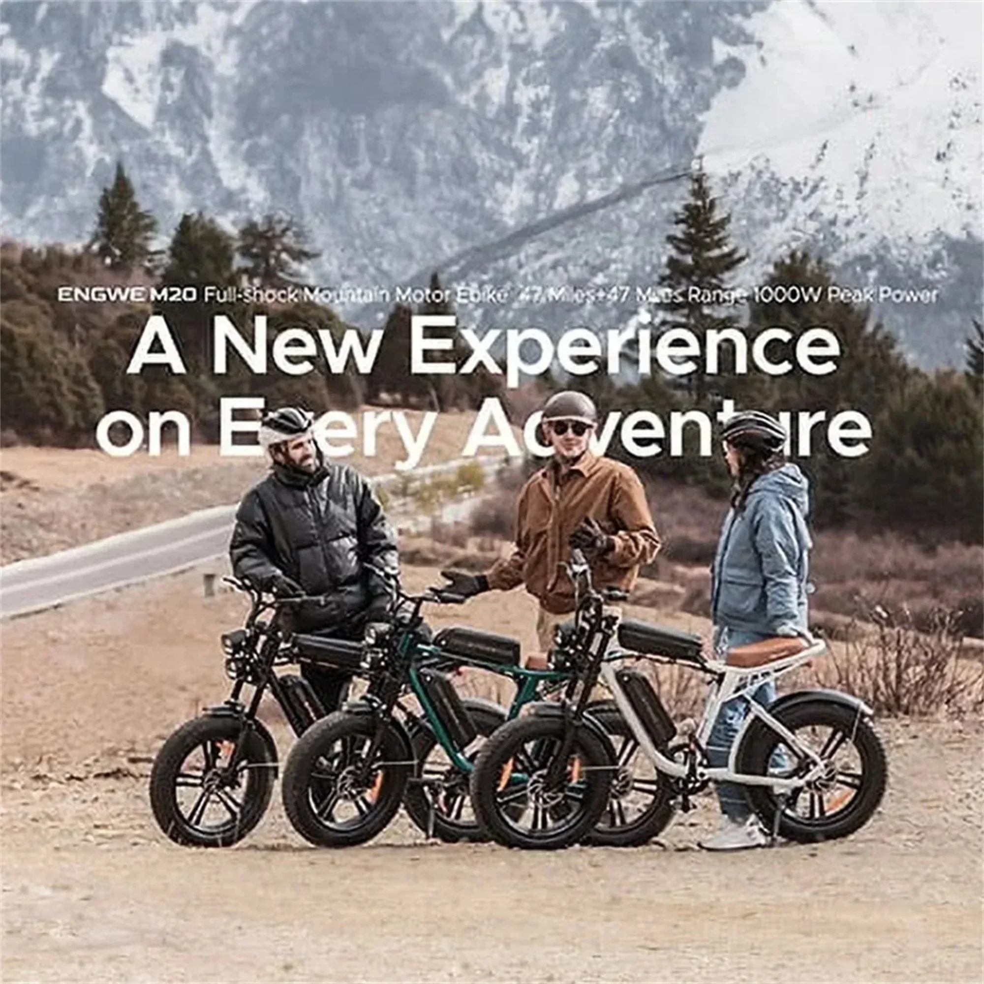 1000W Electric Bike for Adults, Retro-Style, 28mph, 94 Miles Range, 20′′x4.0′′ Fat Tires, Full Suspension, UL Certified