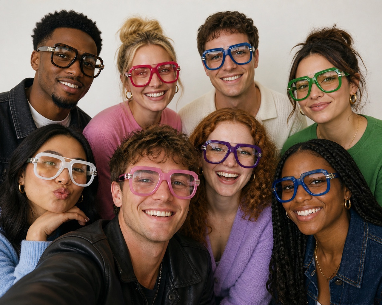Rapper Style Clear Lens Glasses Mix Colors  1145A