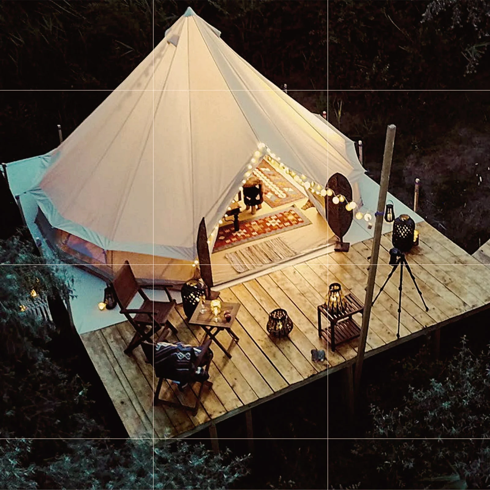 2025 KingCamp Khan 400 – Tienda tipi espaciosa para 6 personas, mezcla técnica de algodón, ventilación flexible y montaje rápido