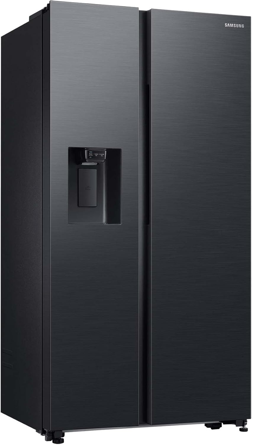 Samsung RS64DG53R3B1EF Side-by-Side-Kühlschrank mit Gefrierfach, 178 cm, 628 l, SmartThings AI Energy Mode, Eis- und Wasserspender, Slim Ice Maker, Premium Black Steel