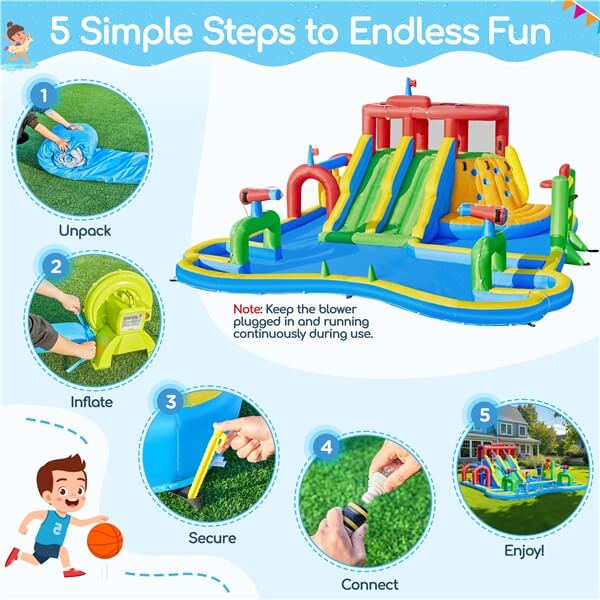 Yaheetech Large Inflatable Water Slide with Soccer Field