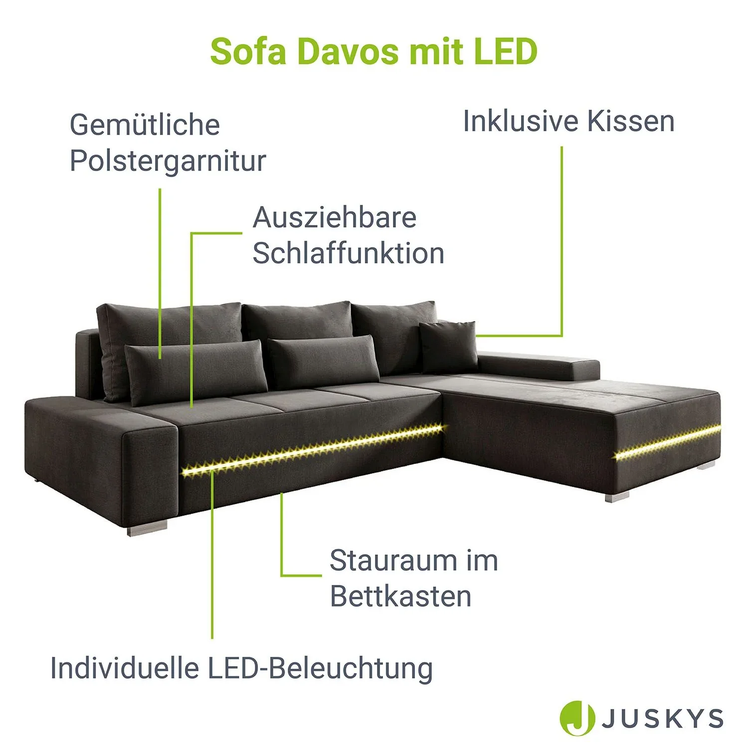 2025 Sofá Davos con LED