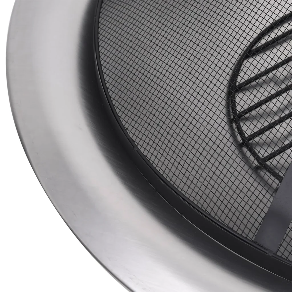 2025 Brasero con rejilla de acero inoxidable de 76 cm, fogón, atizador, pantalla contra chispas