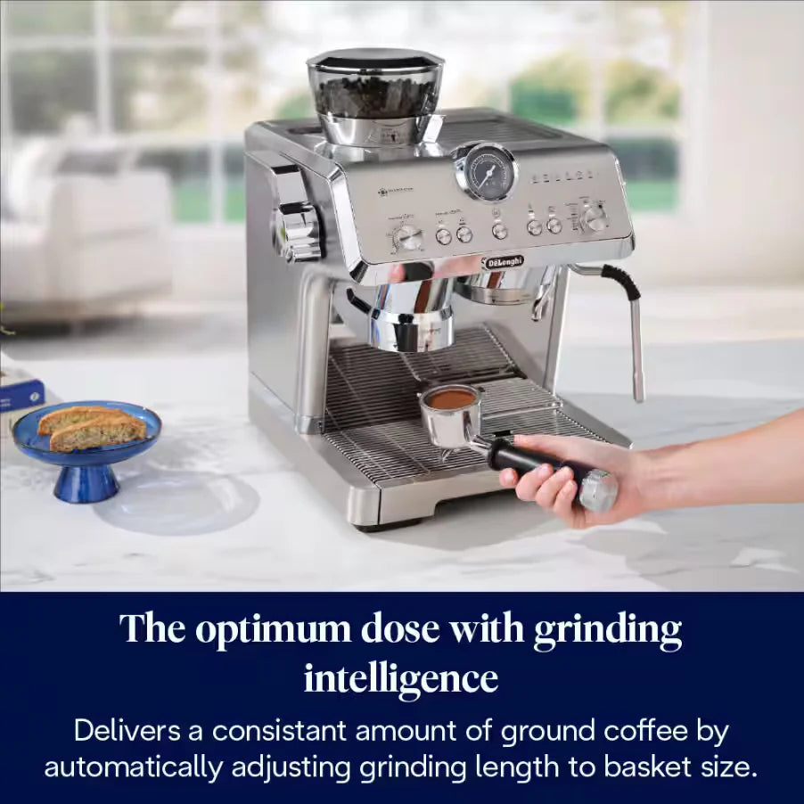 DeLonghi Bean to Cup Coffee Machine With La Specialista Opera Home Cafe Kit - Metal | EC9555.M +Kit