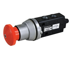 Norgren X3046802, Super X 5/2 manual valve, Red, Emergency stop/Twist reset, 18N, G1/8