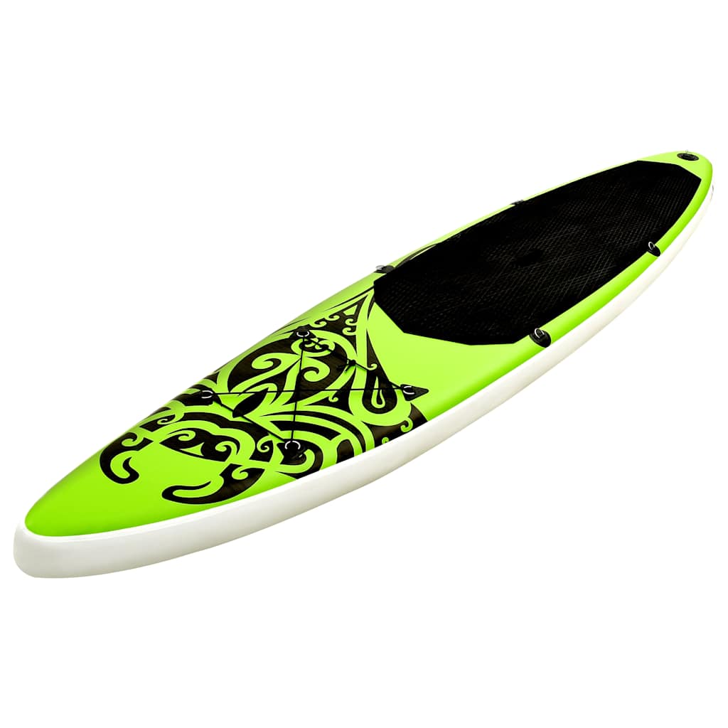 Juego de tabla de paddle surf inflable verde 366x76x15 cm v8036