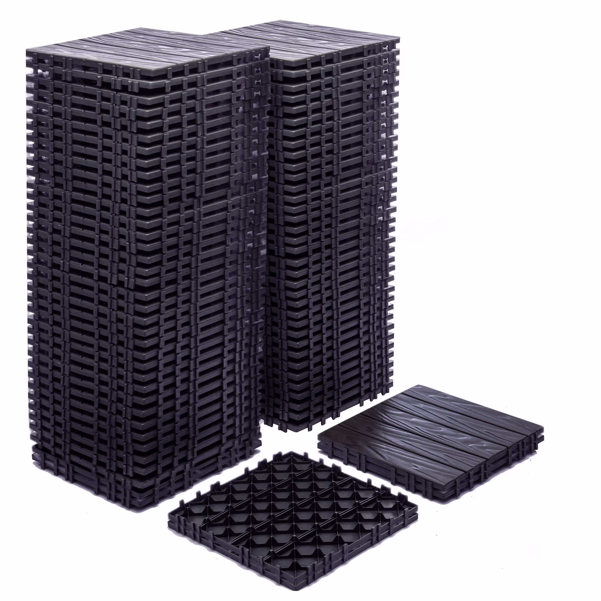 76-Pack Plastic Interlocking Deck Tiles - 68.80 Sq.Ft Outdoor Plastic Flooring Super Durable & Waterproof All-Weather Indoor/Outdoor