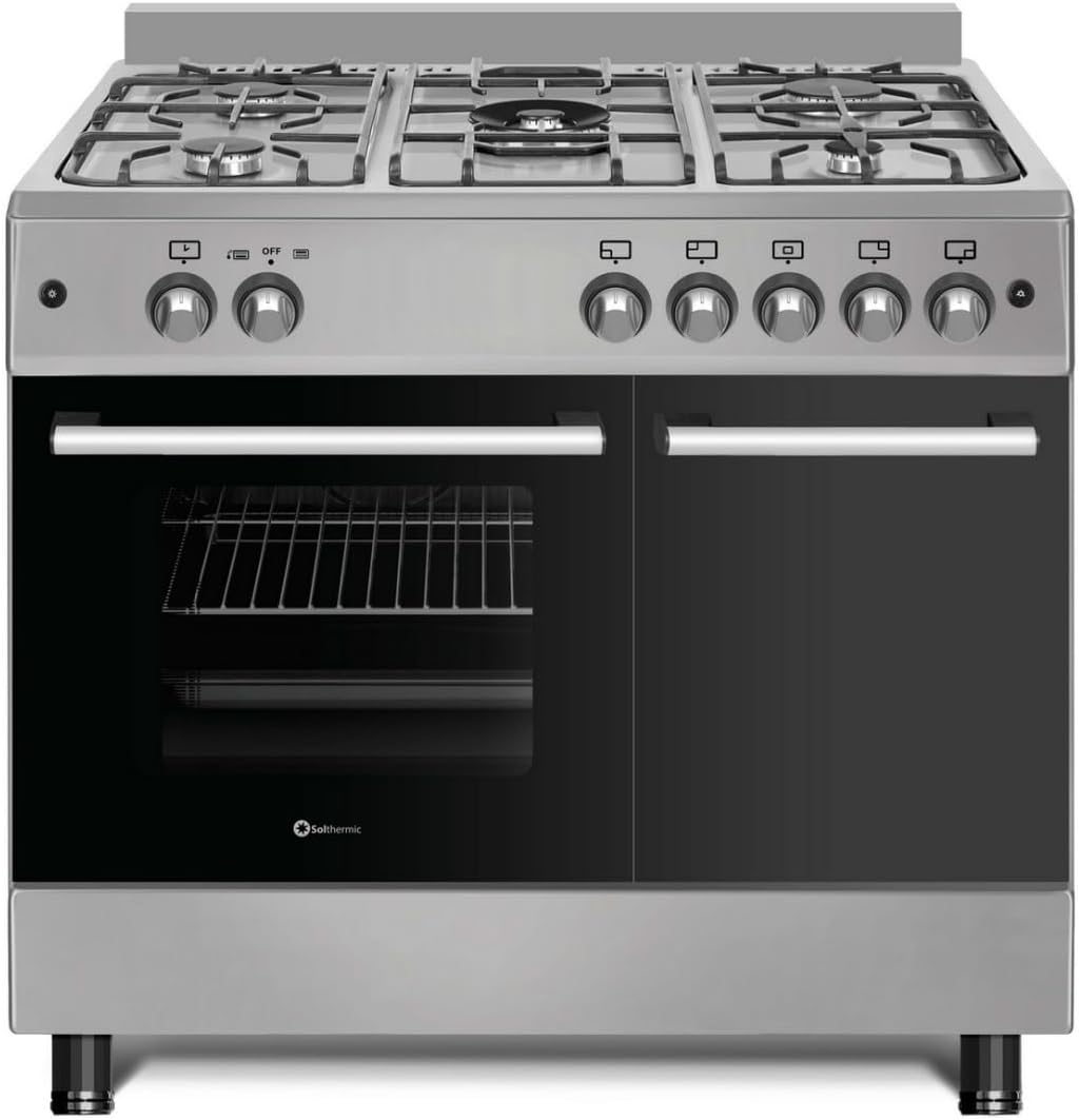 SOLTHERMIC F9LT50G2IX COCINA GAS PORTABOMBONA ACERO INOXIDABLE / 5 FUEGOS (1 WOK-DOBLE) / HORNO / **ENTREGA A DOMICILIO Y RETIRADA DEL USADO GRATIS/ALTA GAMA