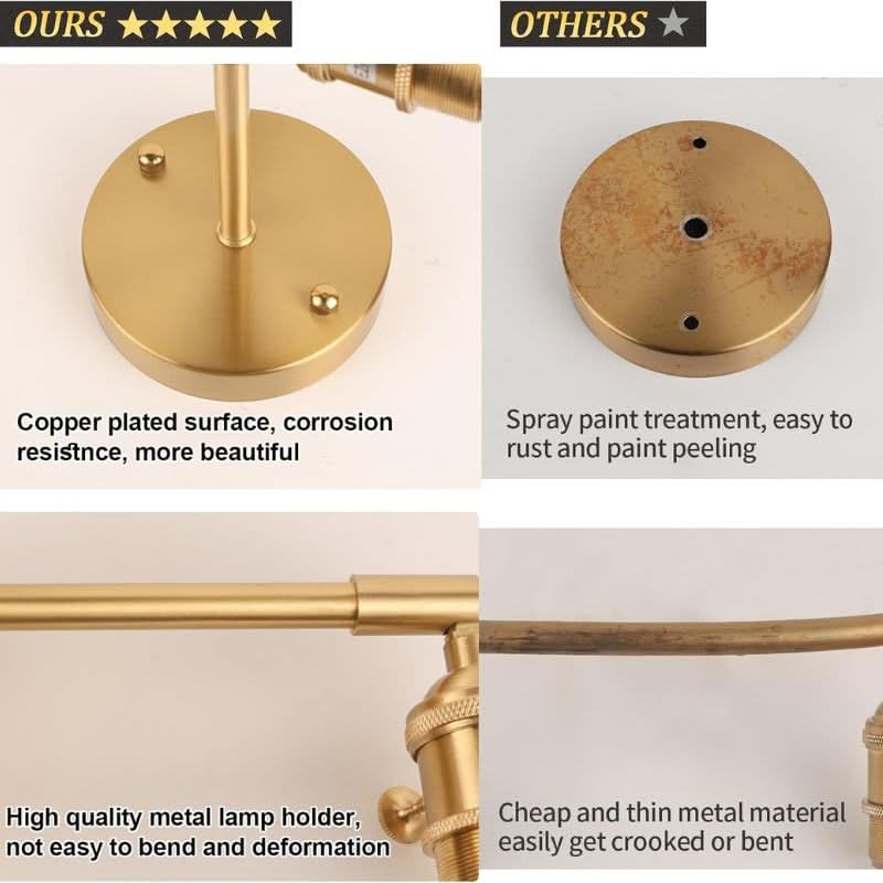 Iluminating Wireless Wall Light - Includes 2 Free Bulbs & Dimmable Brass & Glass Sconce