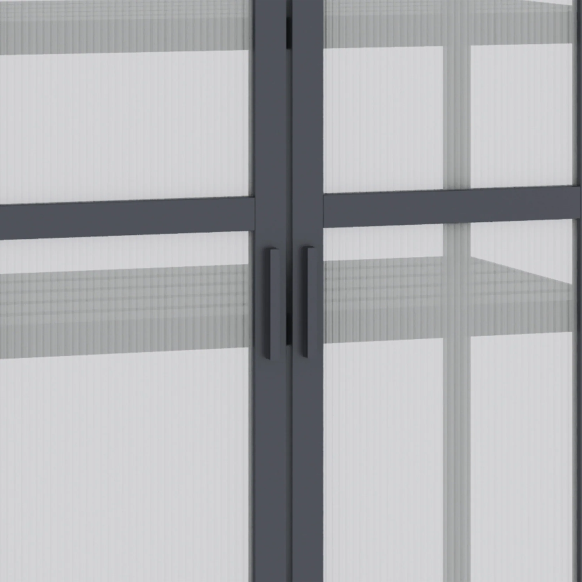 Outsunny kas met 3 planken, massief hout, behuizing van polycarbonaat, grijs, 70,5 x 42 x 132 cm