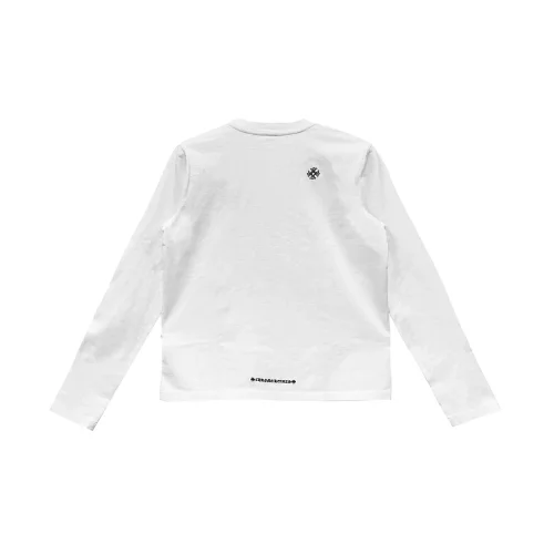 Embroidered Dagger Long Sleeve White T-Shirt