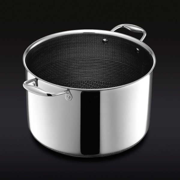 10 Quart Hybrid Nonstick Saucepan and Lid, Dishwasher and Oven Friendly, Compatible with All Cooktops