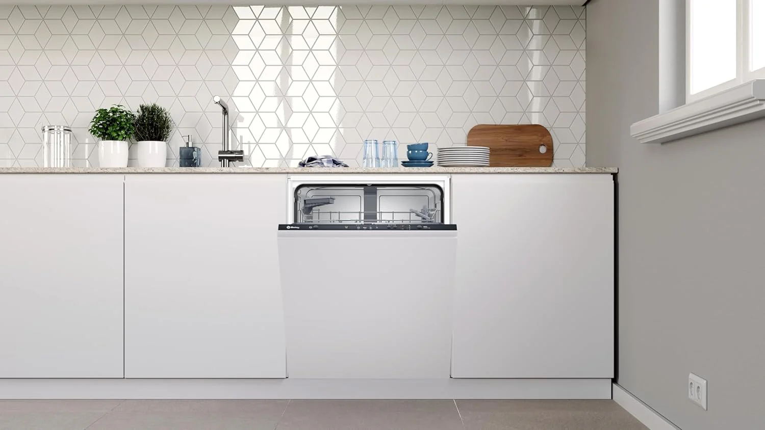 Balay Built-in Dishwasher, 12 Service, 60 cm Width, Half Load, Fast Program, Quiet, 3VF304NP