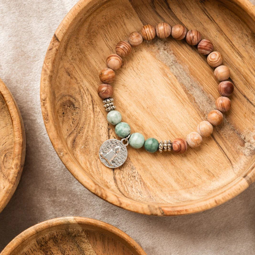 Balans Armband - Rhodochrosiet & Jaspis - Boeddha - Geduld