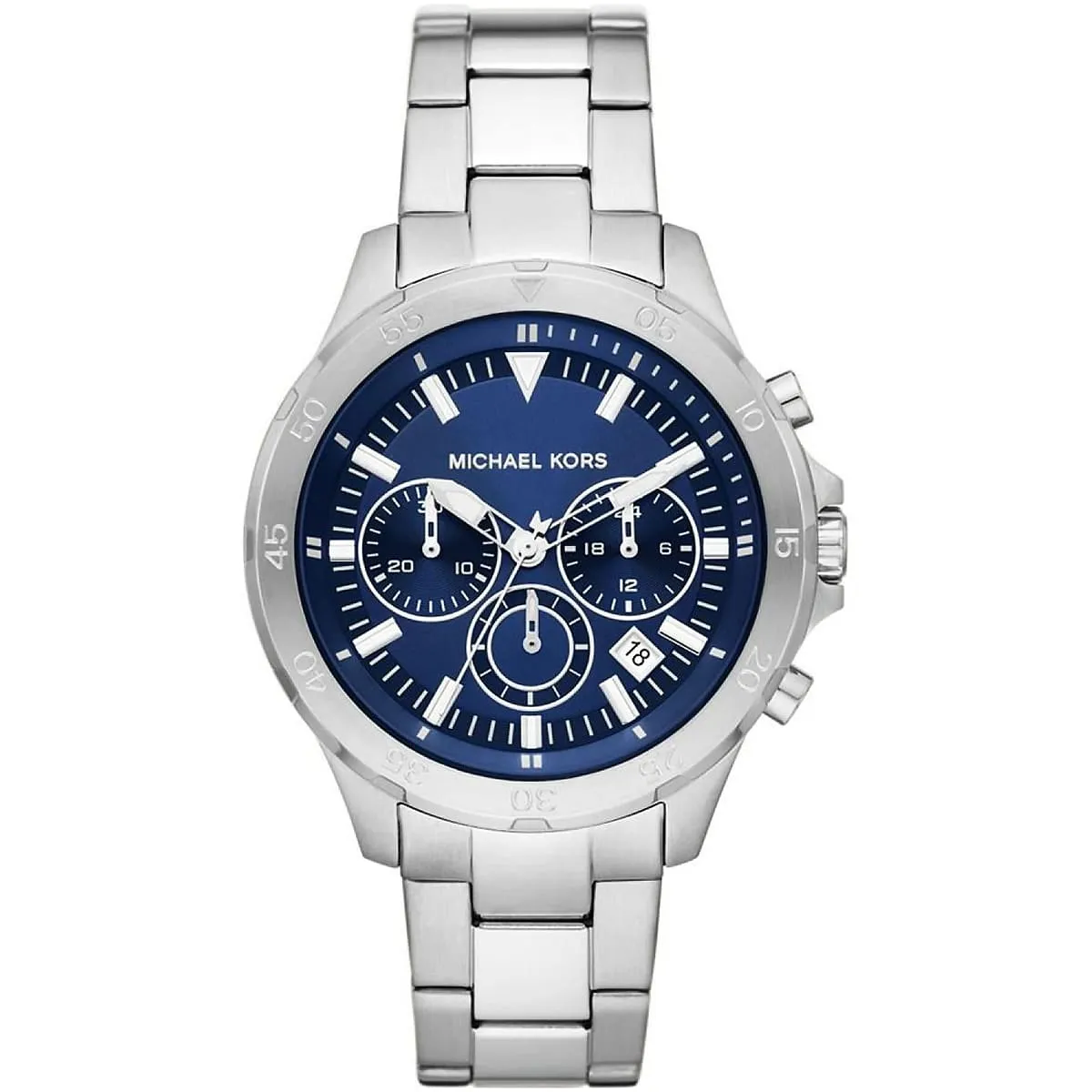 Michael Kors Grayson Chronograph Blue Dial Silver Men's Watch - MK9107