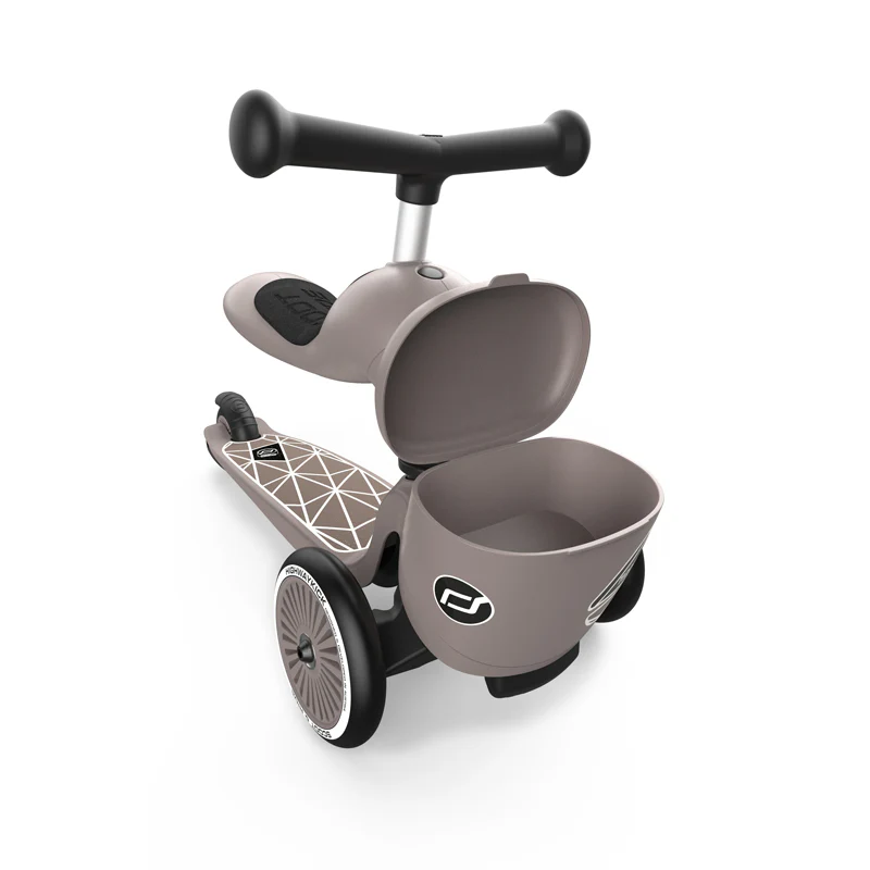 2025 Patinete Scoot & Ride Highwaykick 1 Lifestyle 2-en-1 con Asiento, para Niños de 1 a 5 Años, Diseño con Compartimento de Almacenamiento