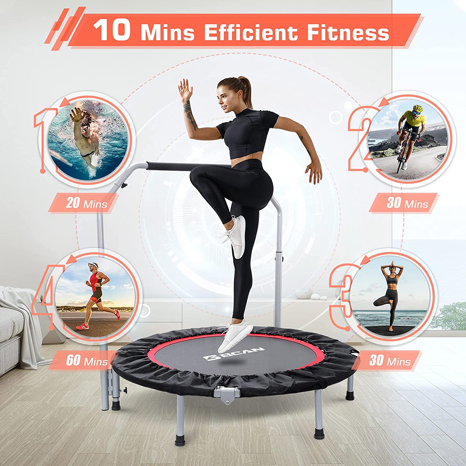 BCAN Trampolín Plegable de 40/48