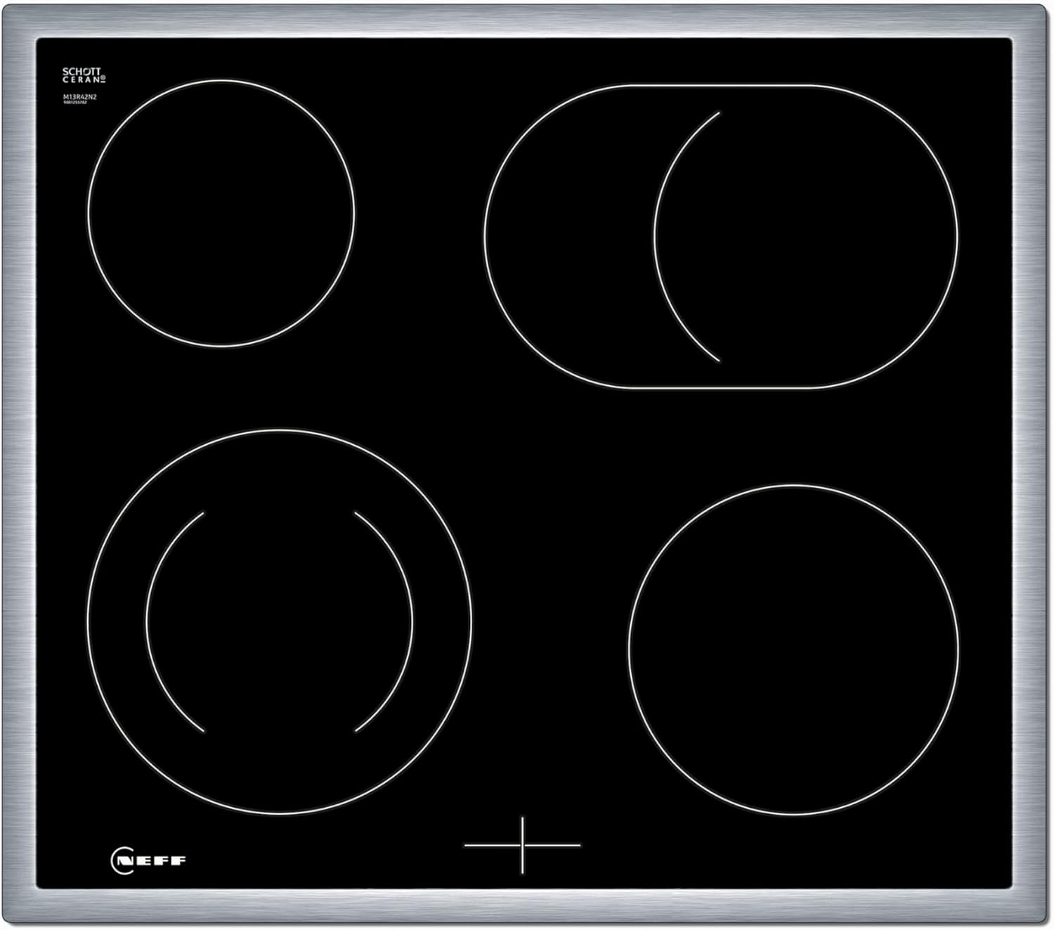 NEFF EDX4P0, Herd-Set bestehend aus E2CCG6AN3 Herd, 60 x 60 cm, Pyrolyse-Selbstreinigung, CircoTherm, LED-Display  und  M13R42N2 Elektrokochfeld, Bräterzone, Edelstahlrahmen