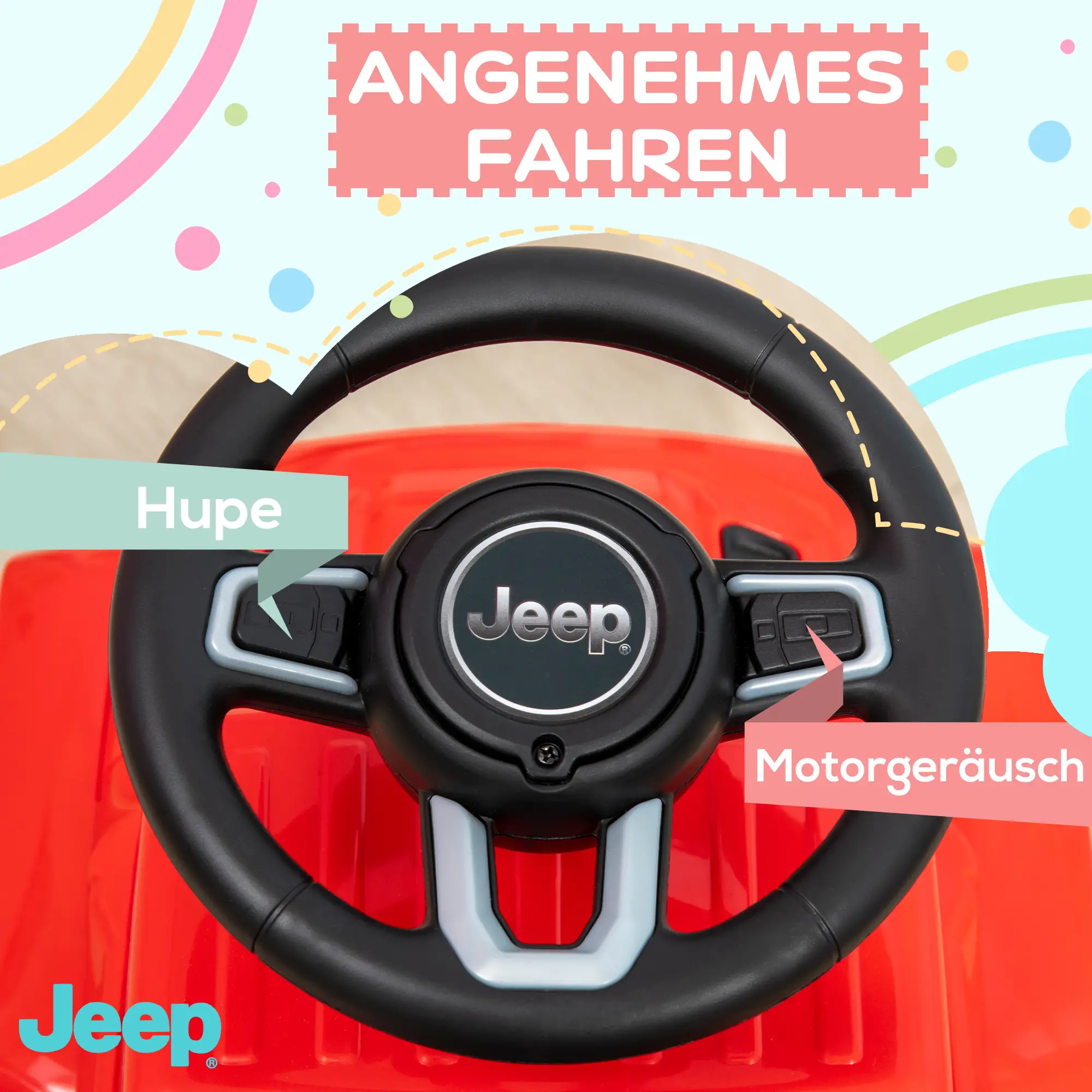 AIYAPLAY Rutschauto Kinderfahrzeug mit Stauraum & Kippschutz Rot