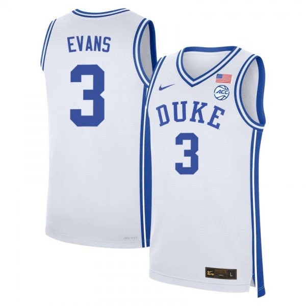 Men's #3 Isaiah Evans Duke Blue Devils College Basketball Jersey