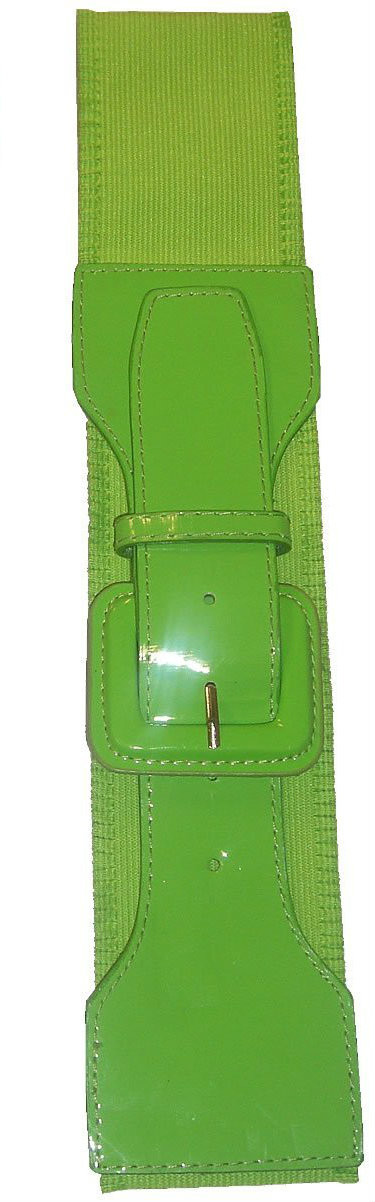 12 PACK Neon Green 80's Elastic Frill Belt WS2409D