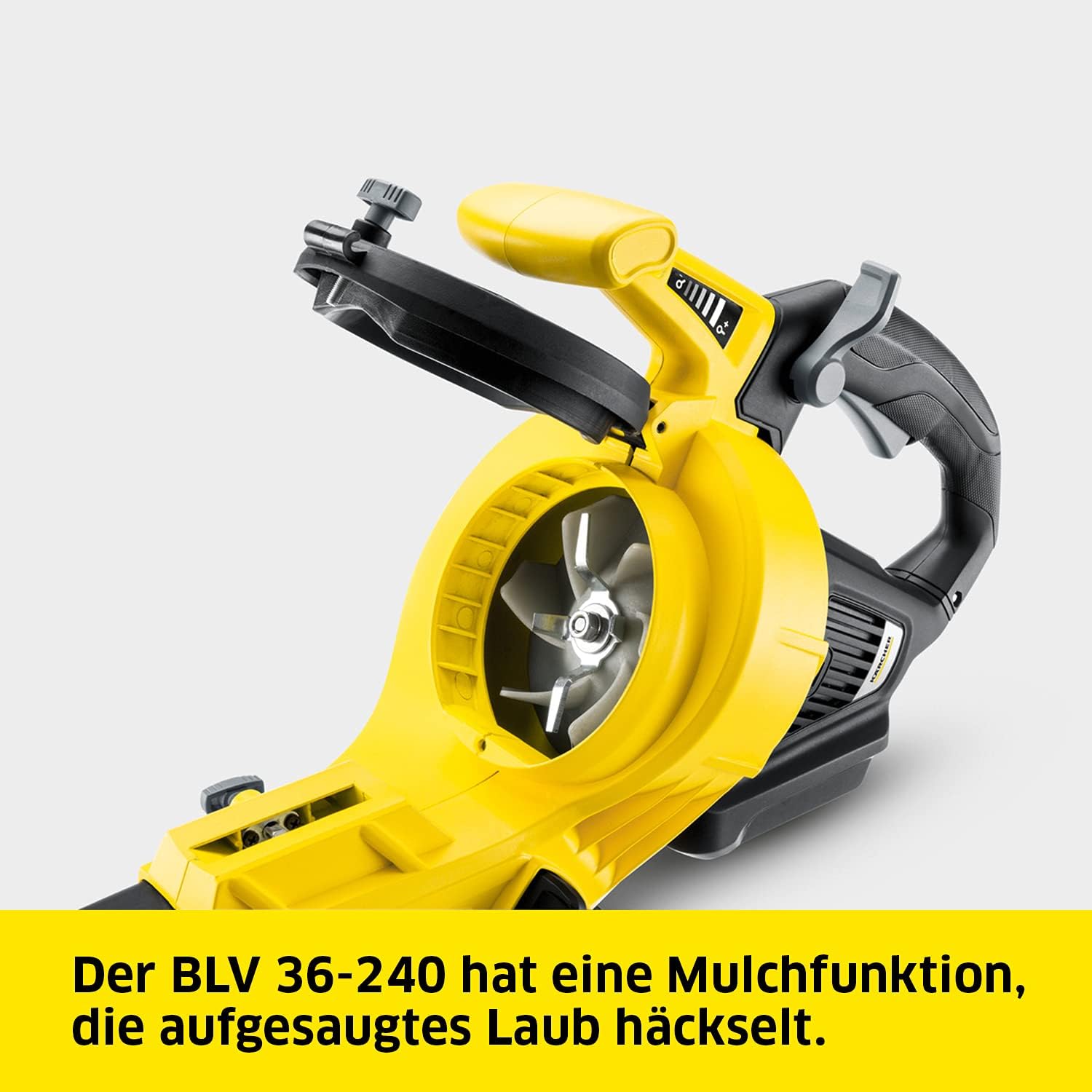 Kärcher 18 V Akku-Laubbläser und -sauger BLV 18-200 Battery Set, inkl. 18 V/2,5 Ah Akku und Schnellladegerät, mit Mulchfunktion, Luftgeschwindigkeit: 200 km/h, Fangsackvolumen: 45 l, Gewicht: 3,5 kg