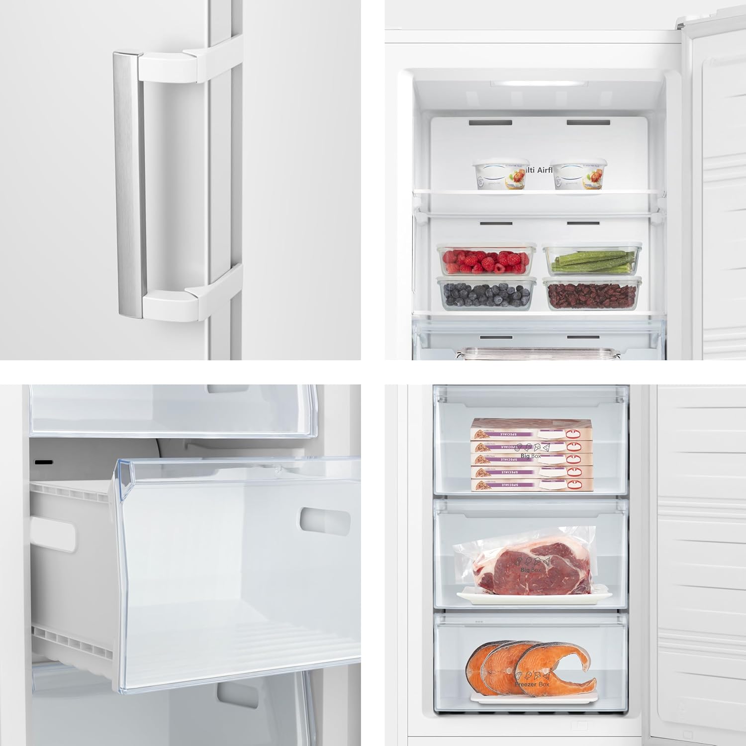 Hisense FV191N4AW2 Gefrierschrank/ TotalNoFrost/ SuperFreeze/ Türalarm/ Multiflow 360°/ BigBox/ 143,4 cm/ Gefrierteil 147 l/ 41 dB/ 205 kWh/Wei