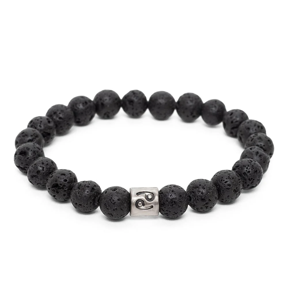 Sterrenbeeld Edelsteen Armband - Lavasteen Zilver - Horoscoop Armband