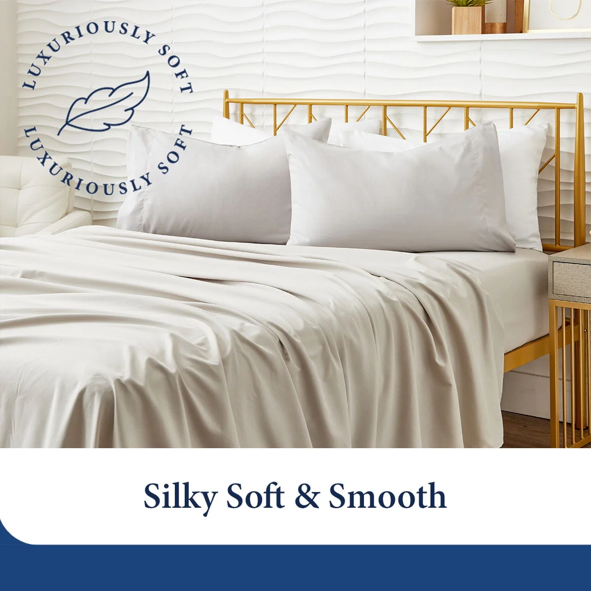 Cosy House Collection Luxury Bamboo Bed Sheet Set - Hypoallergenic Bedding Blend - 3 Piece - Twin, Grey