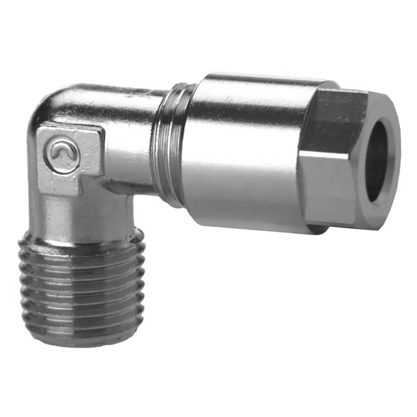 Camozzi 1020 8-3/8 - Comp Fitt Fixed Male 90° Elbow 8mm Tube 3/8