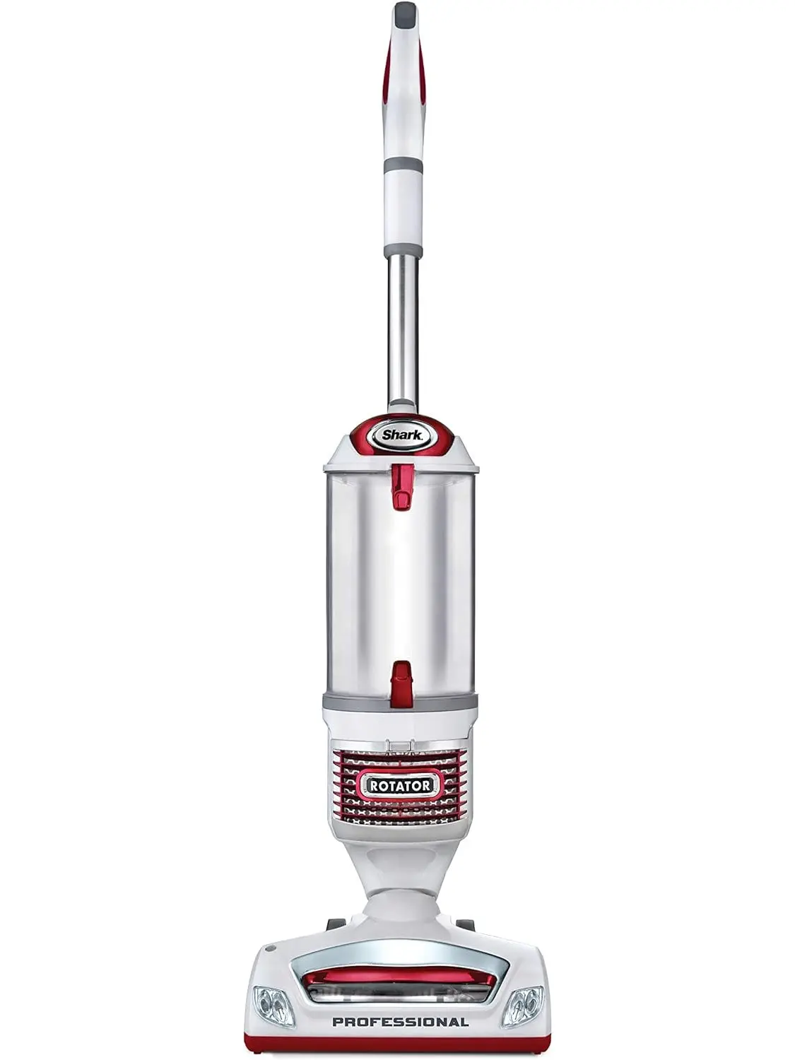 Shark NV501 Rotator Professional Lift-Away Upright Vacuum with HEPA Filter, Swivel Steering, LED Headlights, Wide Upholstery Tool, Dusting Brush & Crevice Tool, White/Red, 12, 18, 14.