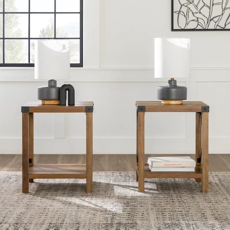 Set of 2 Middlebrook Kujawa 18-Inch X-Side Accent Tables