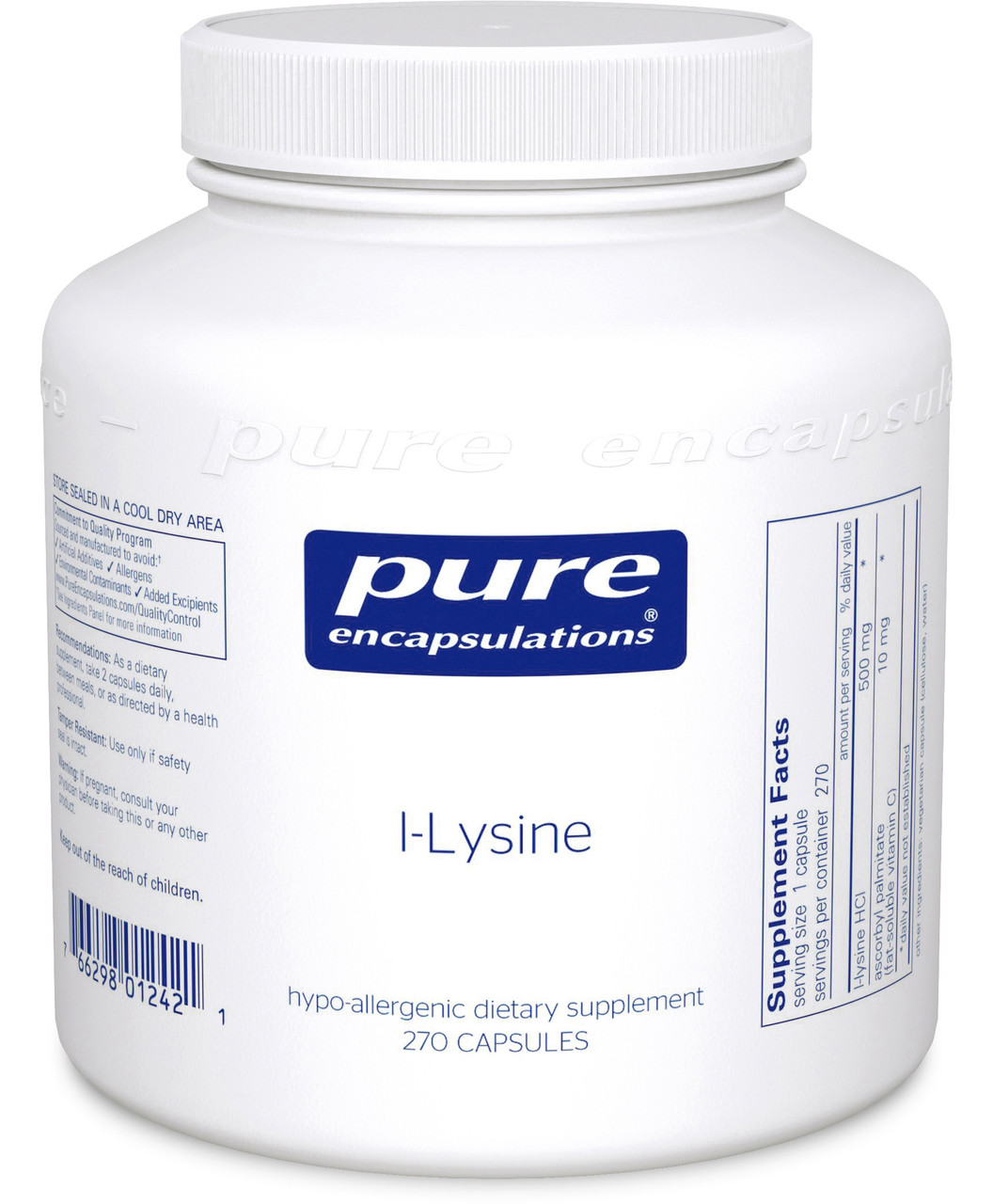 L-Lysine 270 vegetarian capsules 500 milligrams