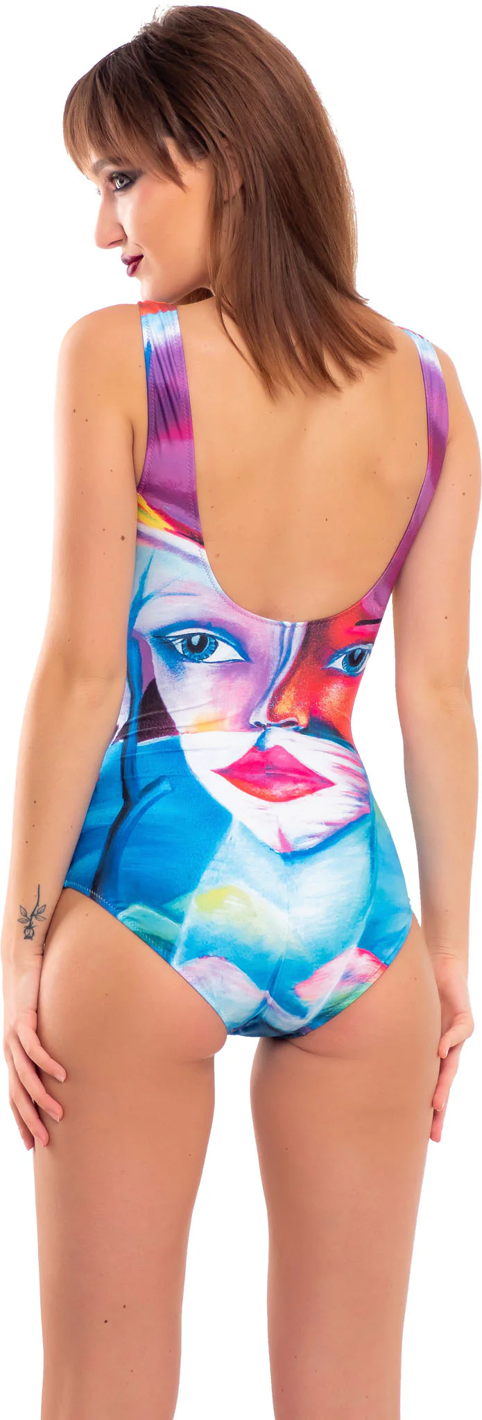 Shaping, One piece classic with cups 'Aqua cubism' swimwear
