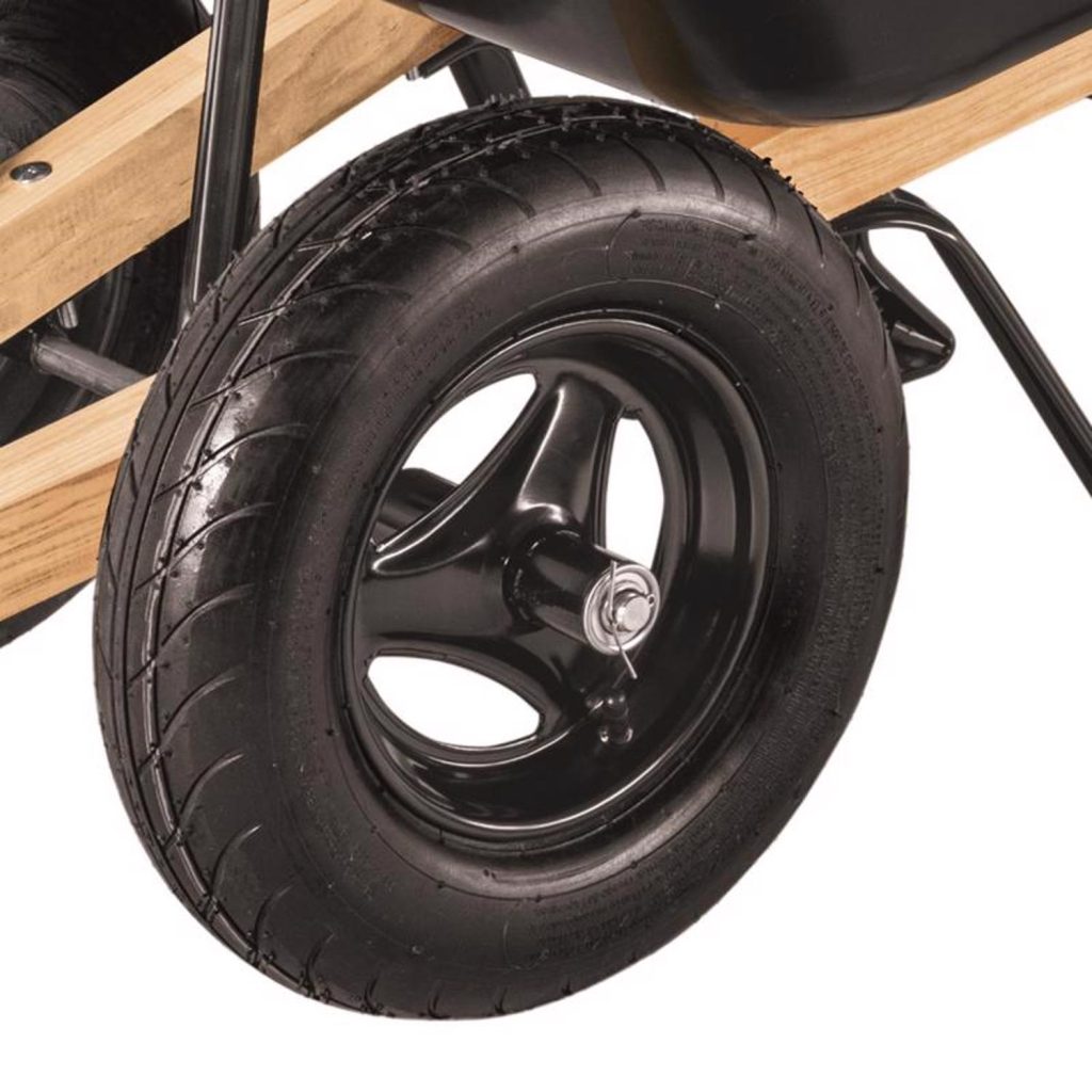 Ace 10 cu ft Poly Wheelbarrow with Dual 16′�?Pneumatic Tires and Hardwood Handles