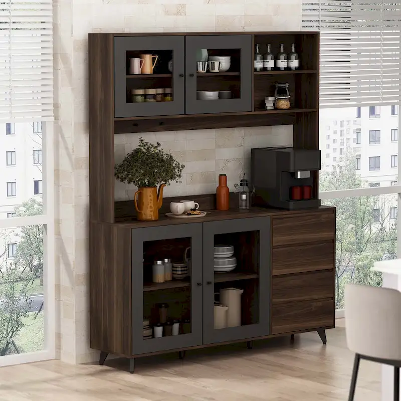 Multi-Functional Sideboard: Wine and Tea Cabinet, Kitchen Cupboard, Buffet Storage