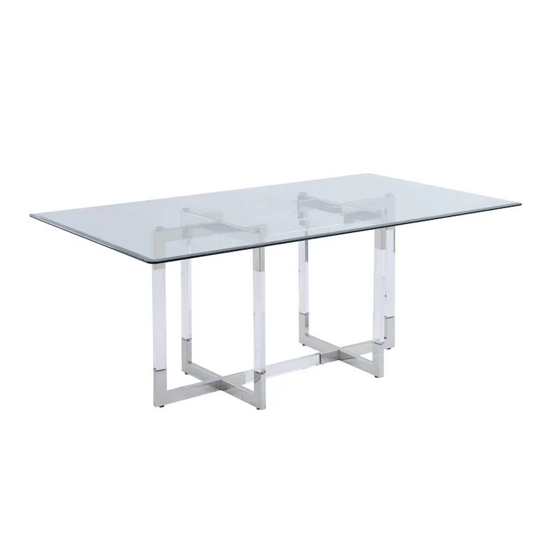 5-Piece Dining Set with Glass and Acrylic Design