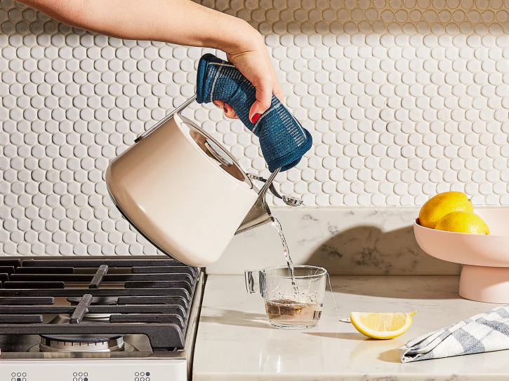 Caraway Whistling Tea Kettle in Cream