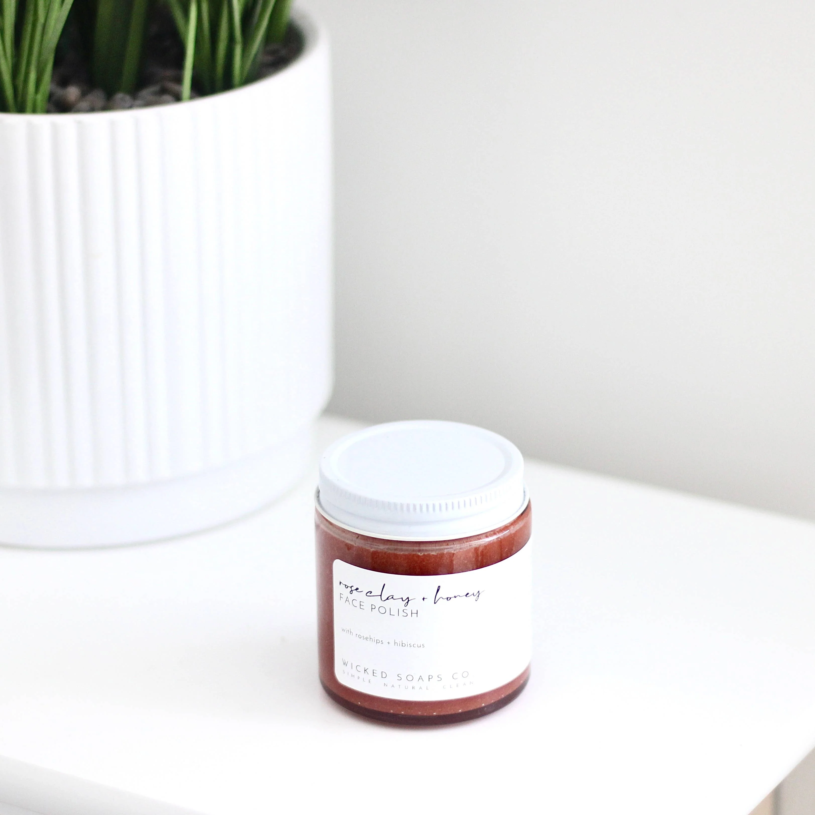 Rose Clay + Honey Face Polish Wicked Soap Co.