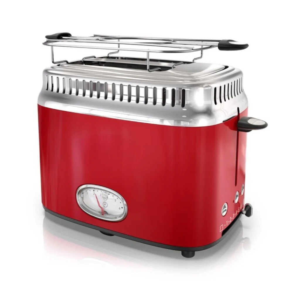 Retro Style 2-Slice Toaster, Red