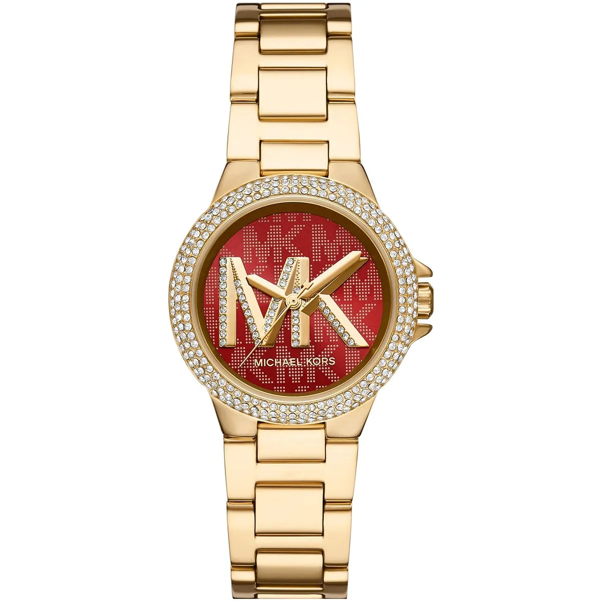 Michael Kors Camille Crimson Pav�� Dial Gold-Tone Women's Watch - MK7196