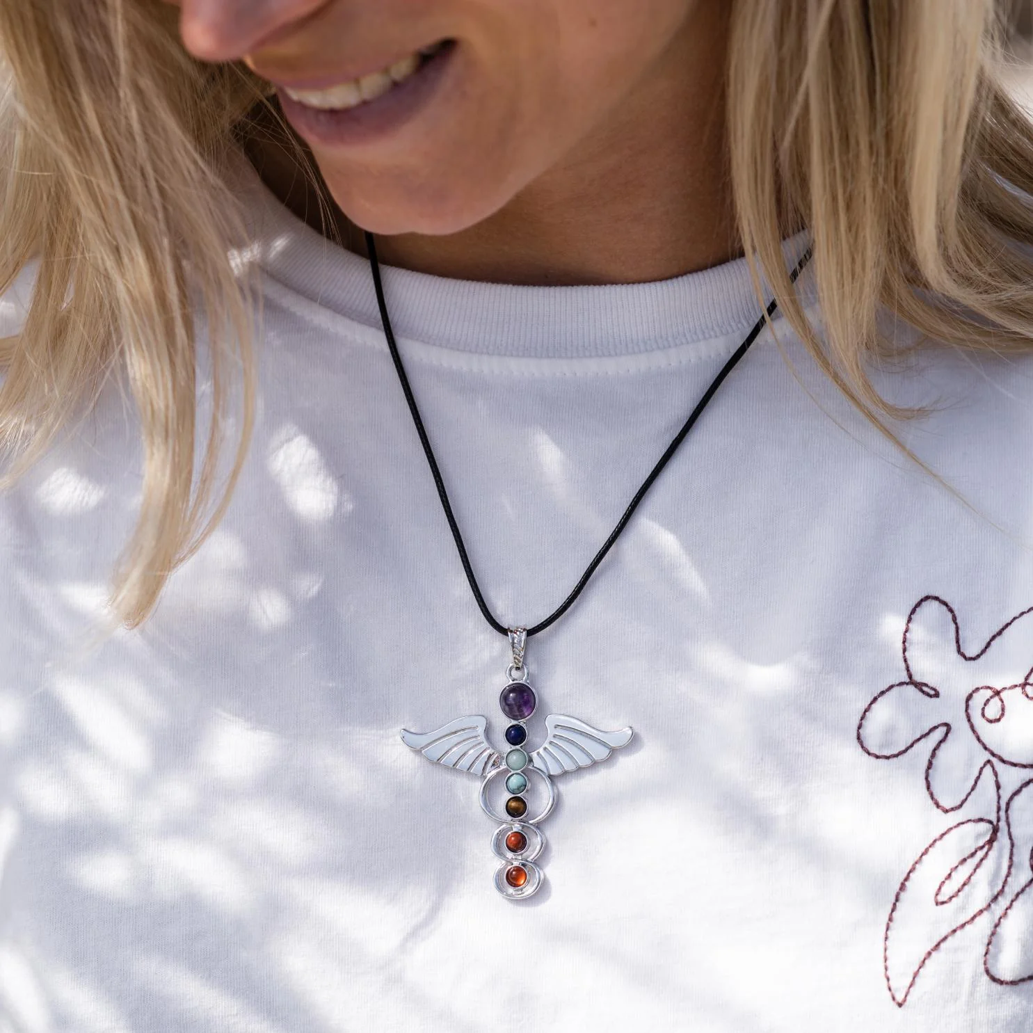 7 Chakra Ketting & Hanger - Engel Vleugels - Edelstenen - Bevrijding