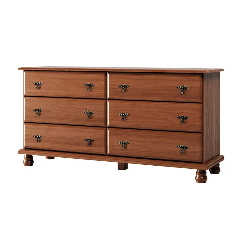 Palace Imports Traditional Kyle 6-Drawer Dresser in 100% Solid Wood with Optional Mirror