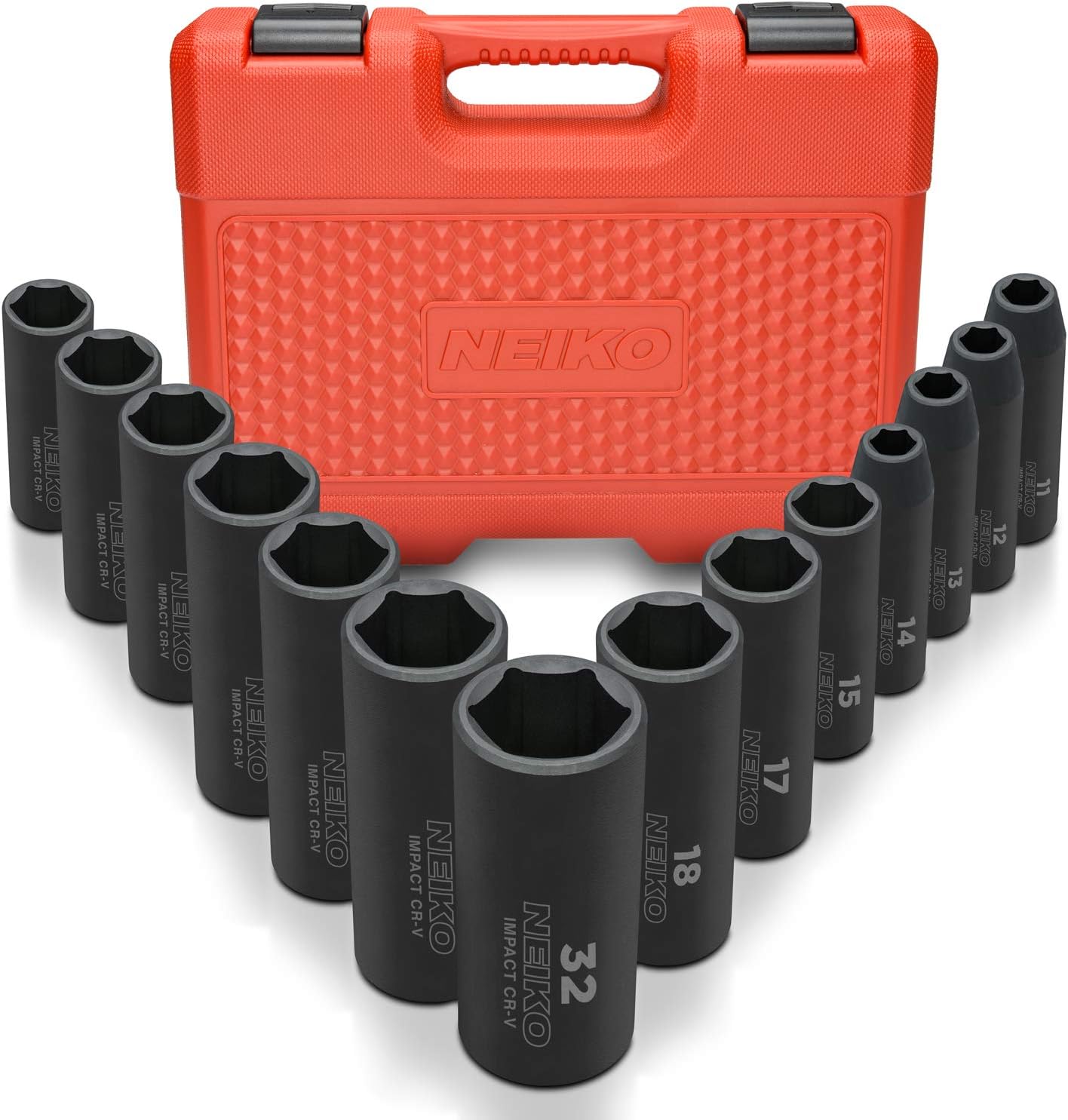 Chrome Vanadium Impact Socket Set 1/2′′ Drive, 65-Piece, SAE & Metric, Deep & Shallow, Includes Adapters & Ratchet Handle
