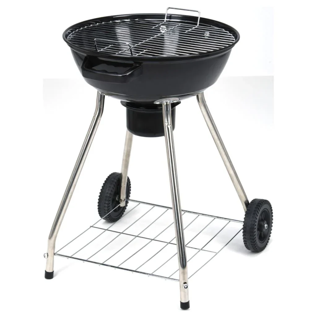 Barbacoa De Carbón Sobre Ruedas Negro 45 Cm Progarden