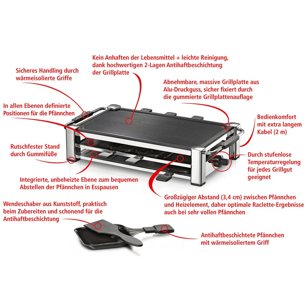 2025 Parrilla raclette Rommelsbacher RCC 1500 Fashion