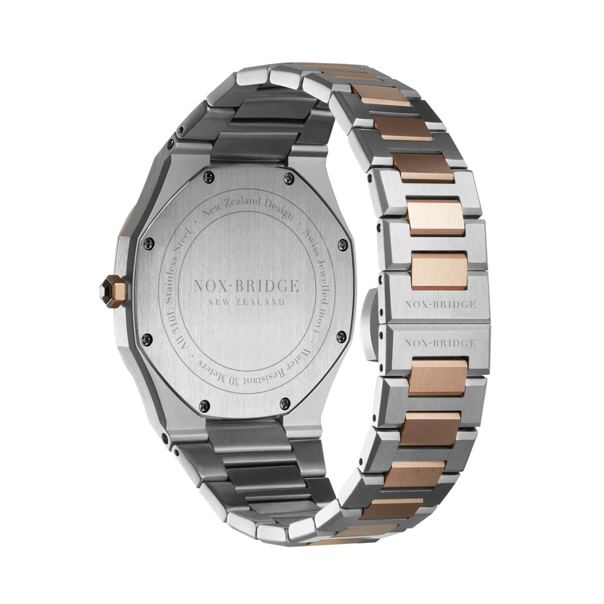 Noxbridge Revo White Dial Two-Tone Watch ECC40TT
